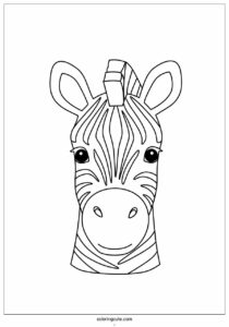 detailed zebra face with stripes to color 4