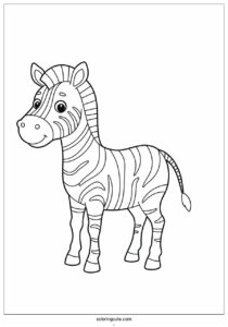 easy outline of a zebra with stripes to color 1
