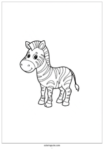 easy outline of a zebra with stripes to color 3
