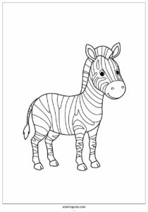 easy outline of a zebra with stripes to color 4
