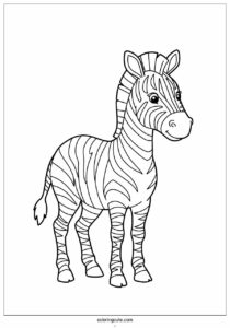 easy to color zebra for preschoolers 1