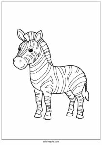 easy to color zebra for preschoolers 2