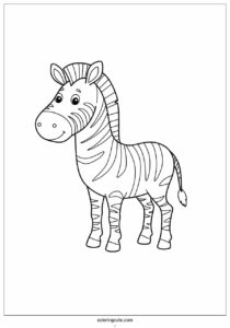 easy to color zebra for preschoolers 3
