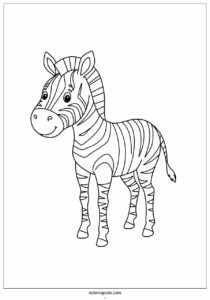 easy to color zebra for preschoolers 4