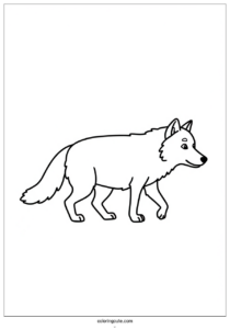 easy wolf coloring page walking 1