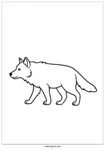 easy wolf coloring page walking 4