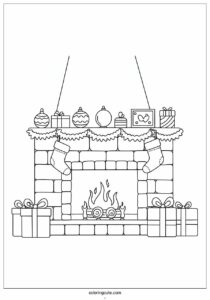 fireplace with christmas ornaments 1