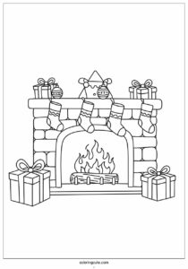 fireplace with christmas ornaments 2