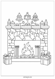 fireplace with christmas ornaments 3