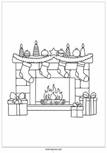 fireplace with christmas ornaments 4