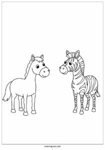 horse vs zebra coloring page for teachers 1