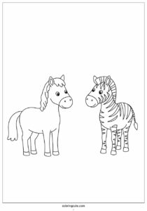 horse vs zebra coloring page for teachers 4