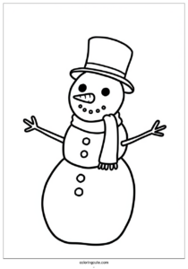 kawaii snowman coloring sheet for preschoolers 3