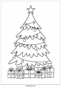 large christmas tree with presents coloring 2