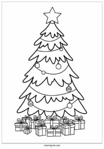 large christmas tree with presents coloring 4