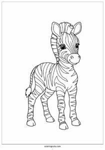 new born zebra with stripes to color 2