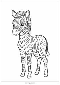 new born zebra with stripes to color 4