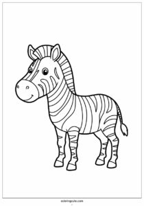 simple outline of a zebra to color for preschoolers 1
