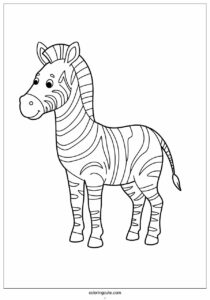 simple outline of a zebra to color for preschoolers 2