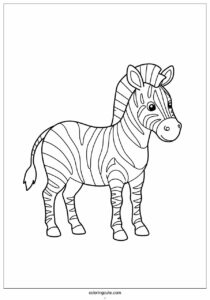 simple outline of a zebra to color for preschoolers 3