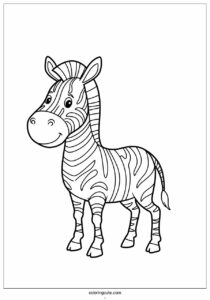 simple outline of a zebra to color for preschoolers 4
