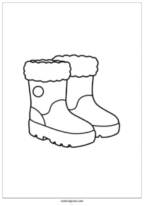 simple outline of winter boots coloring 3