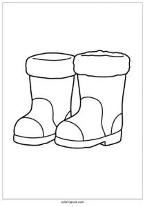 simple outline of winter boots coloring 4