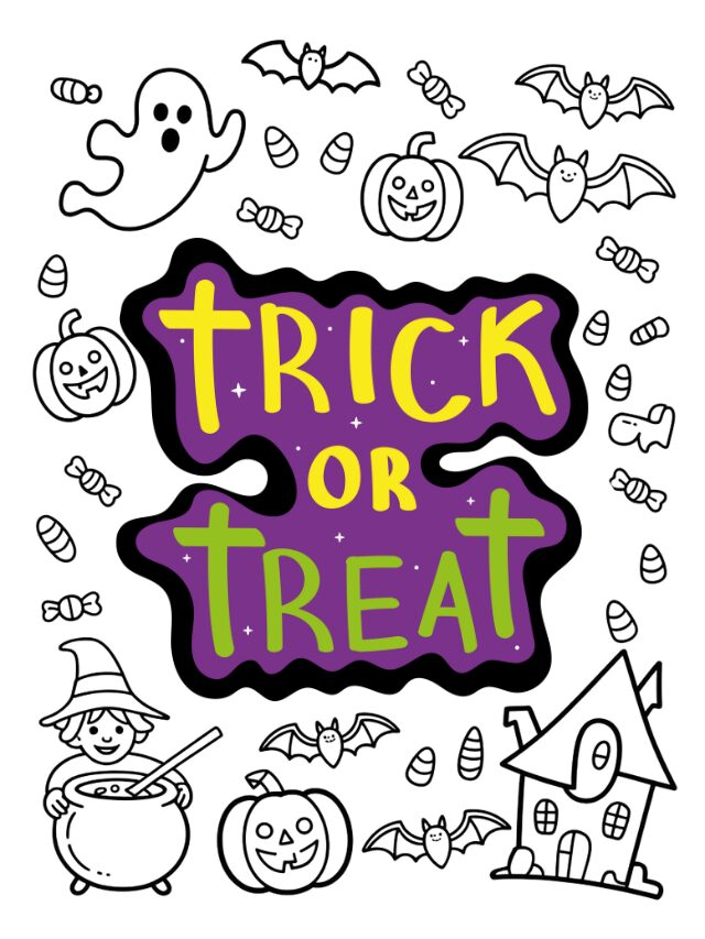 Trick-Or-Treat Coloring Pages