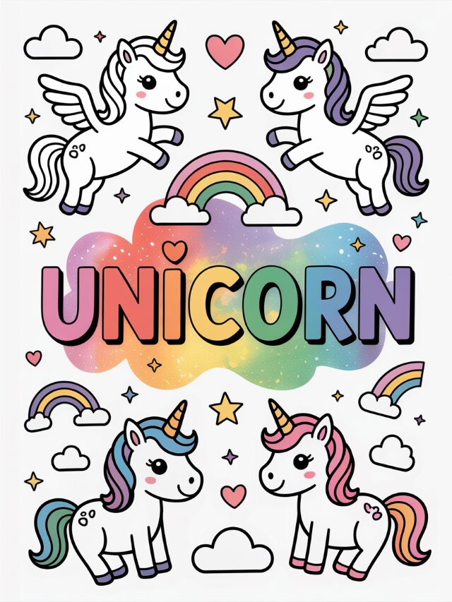 Unicorn Cat Coloring Pages