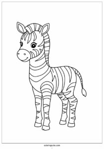 striped baby zebra to color for kids 3
