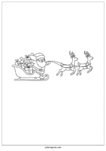 winter coloring page of santa ice skating with rudolph in a sleigh 1