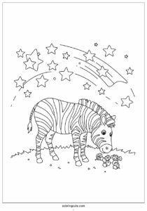zebra eating under the stars to color 2