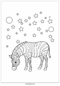 zebra eating under the stars to color 3