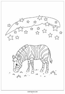 zebra eating under the stars to color 4