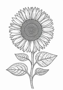 Artistic Sunflower Coloring Sheet 1