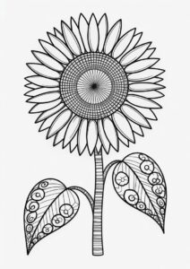 Artistic Sunflower Coloring Sheet 2