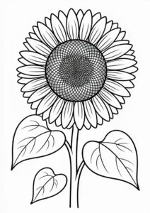 Artistic Sunflower Coloring Sheet 3