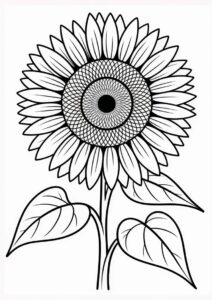 Artistic Sunflower Coloring Sheet 4