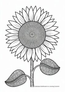 Artistic Sunflower Coloring Sheet 5