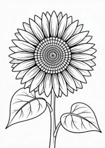 Artistic Sunflower Coloring Sheet 7