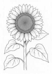 Artistic Sunflower Coloring Sheet 9