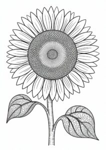 Big Bold Sunflower Coloring For Adults 3