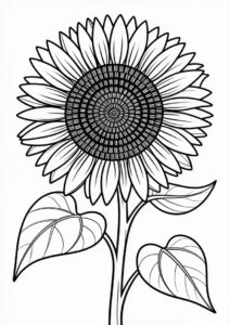 Big Bold Sunflower Coloring For Adults 6