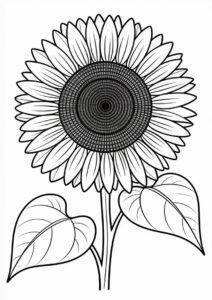 Big Bold Sunflower Coloring For Adults 7