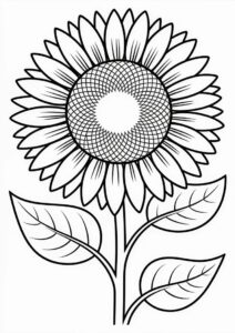 Big Sunflower Coloring Sheet 6