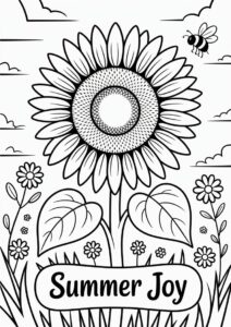Big Sunflower During Summer Coloring 1