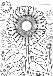 Big Sunflower During Summer Coloring 10