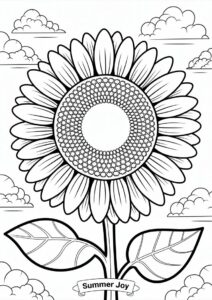 Big Sunflower During Summer Coloring 2