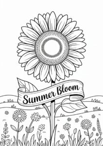 Big Sunflower During Summer Coloring 3