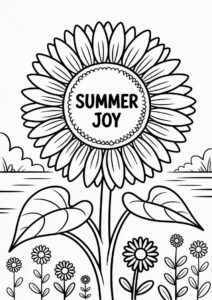 Big Sunflower During Summer Coloring 4